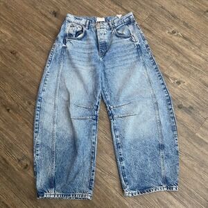 Free People Good Luck Mid Rise Barrel Jeans